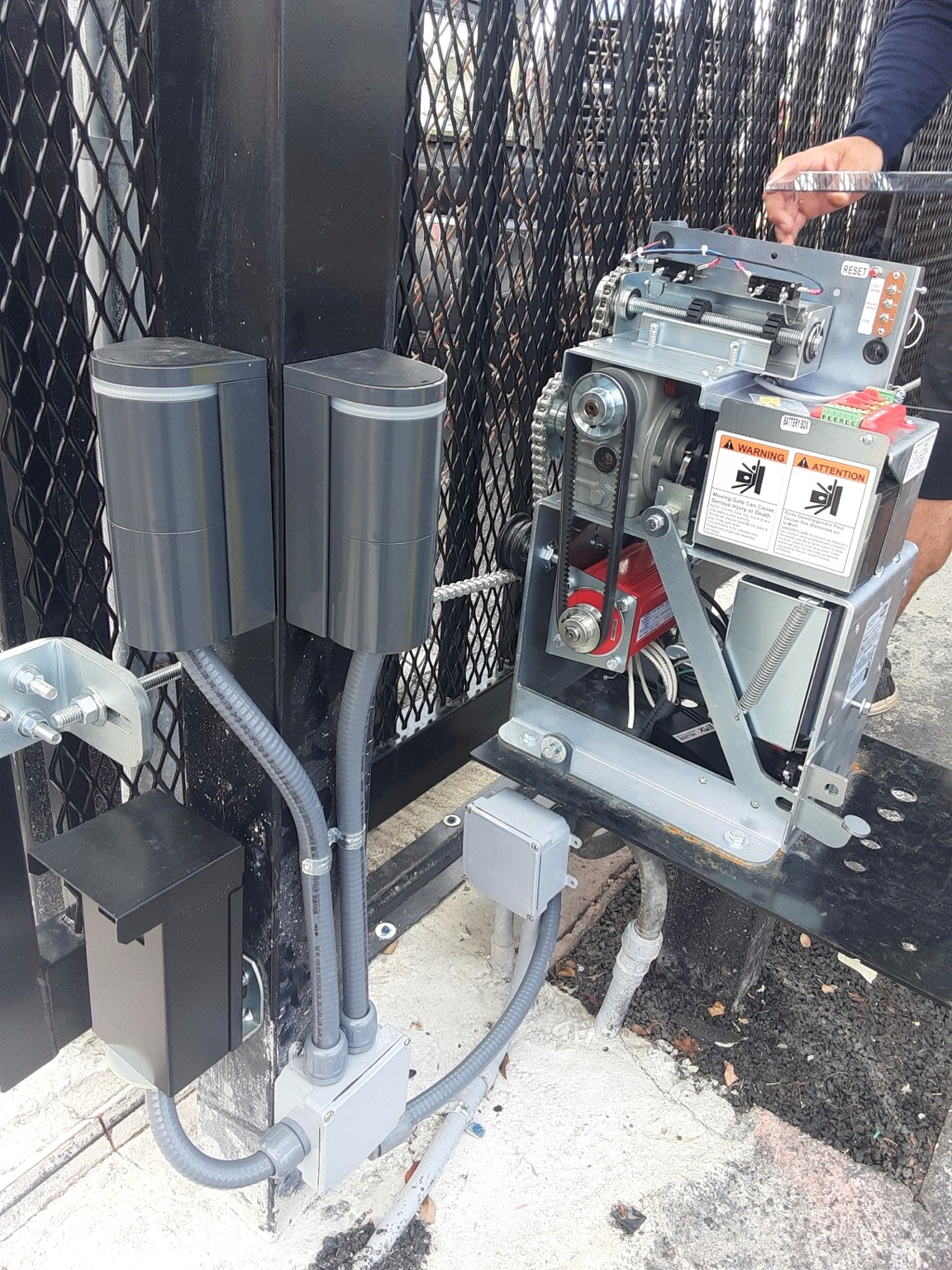 Open commercial gate operator installed in Central Florida